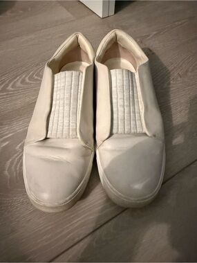 Women’s Slip-On Leather Sneakers in Off-White